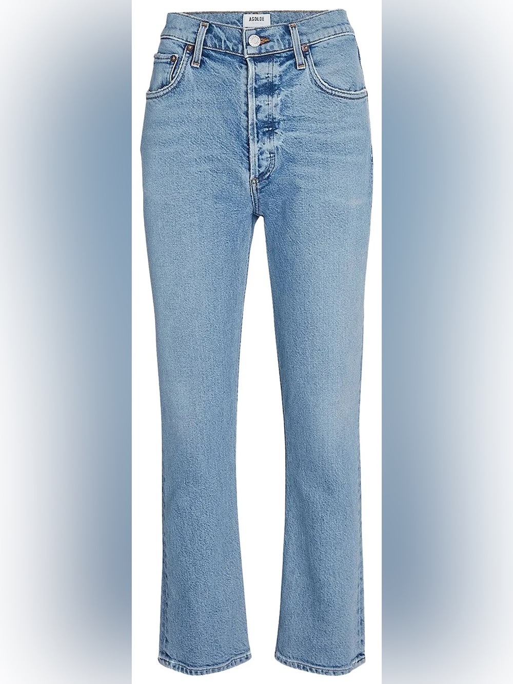 AGOLDE Light Blue High-Rise “Riley” straight leg Jean